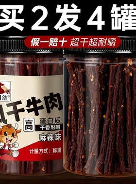 牛肉干内蒙古风干肥脂特产年货零食官方旗舰店干牛肉解馋好吃辣味