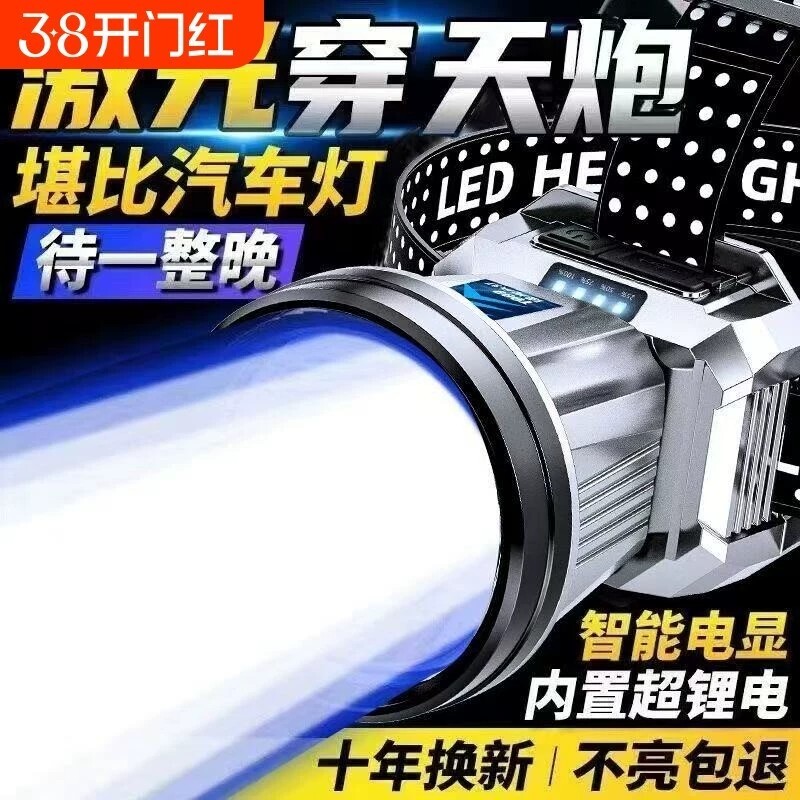 头灯公牛适用头戴式强光2026新款超亮照明灯户外登山感应超长