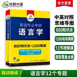 华研外语英语专业考研语言学备考2027中英双语思维导图考点梳理历年真题视频讲解英专基础英美文学填空2026考研英语一二数学政治