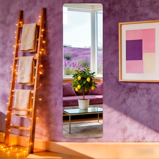 亚克力安全防碎免打孔贴墙自粘家用镜子试衣镜全身穿衣镜衣柜