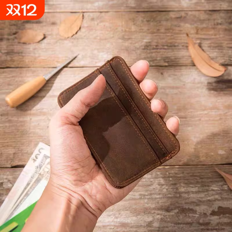 新款复古迷你零钱包小卡包日系超薄证件卡包男士简约银行卡包商务