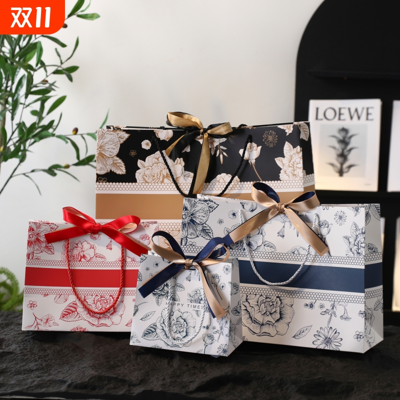 高颜值新款手提袋礼品袋伴手礼袋送丝带包装袋服装袋节日送礼物袋