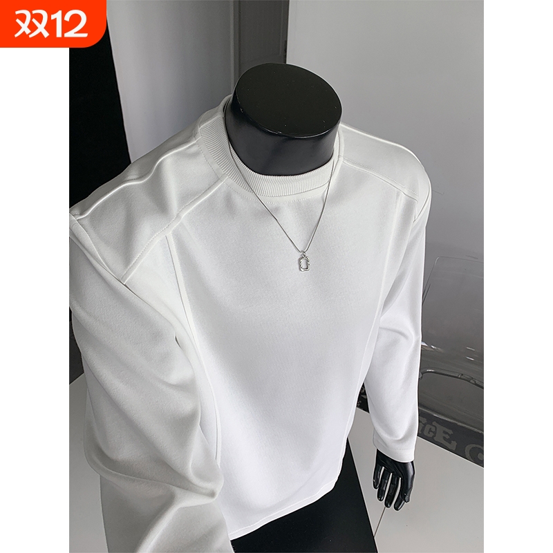 美式圆领长袖t恤男款2025新款春秋季cleanfit休闲运动潮流打底衫