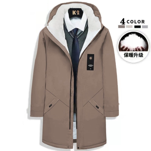 中年商务冬装 棉衣男加绒加厚棉袄外套保暖风衣棉服外穿秋冬 中长款