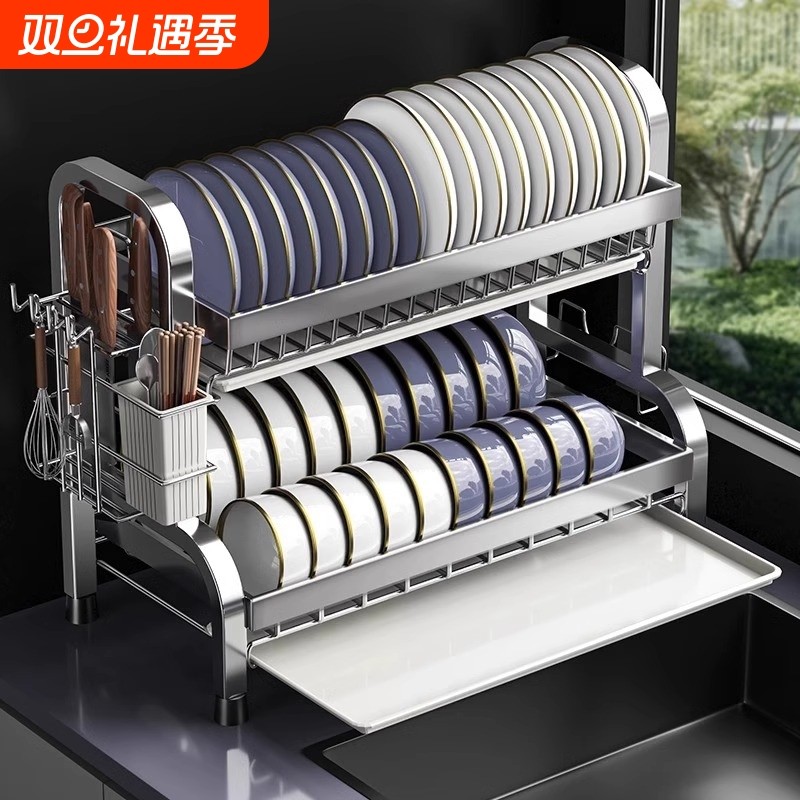 304不锈钢碗碟收纳架多功能碗盘沥水放碗盘子碗架厨房置物架餐具