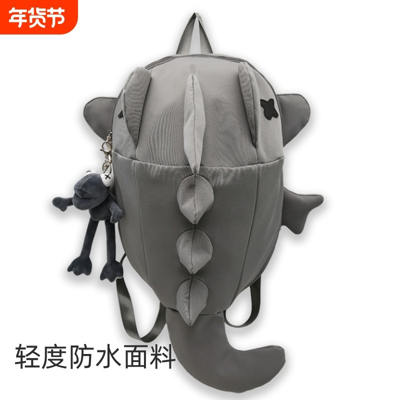 骑行双肩包男书包鲨鱼背包女头盔包摩托车全盔半盔防水平板可装