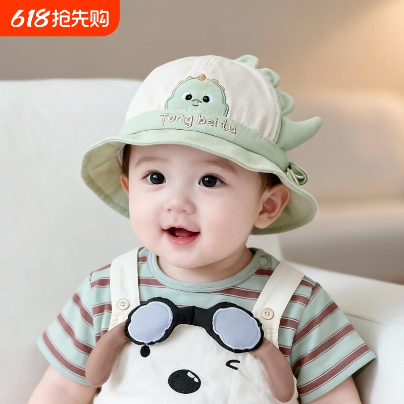 儿童帽子春秋薄款速干遮阳防晒大帽檐披肩帽男女宝宝可爱鸭舌帽夏