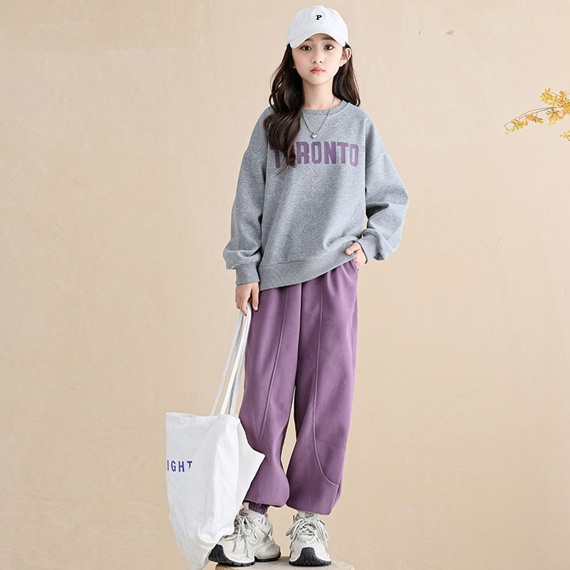 女童运动套装春秋2025新款大童儿童卫衣时髦洋气女孩休闲裤子秋装