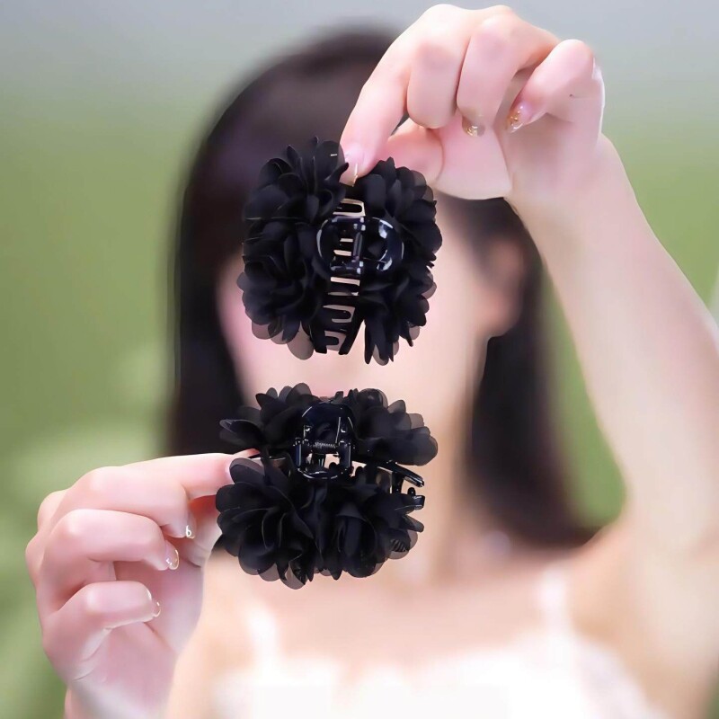 玫瑰花朵小抓夹女新款发夹前额刘海夹公主头发卡侧边夹子头饰