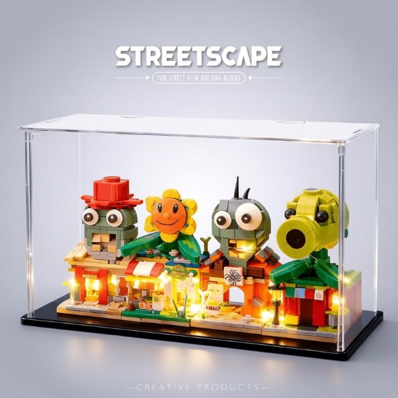 植物大战僵尸街景兼容乐高积木儿童益智拼装摆件玩具男女孩子礼物