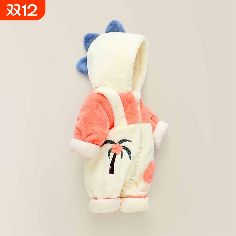 是拉链冬季卡通哈衣加绒加厚