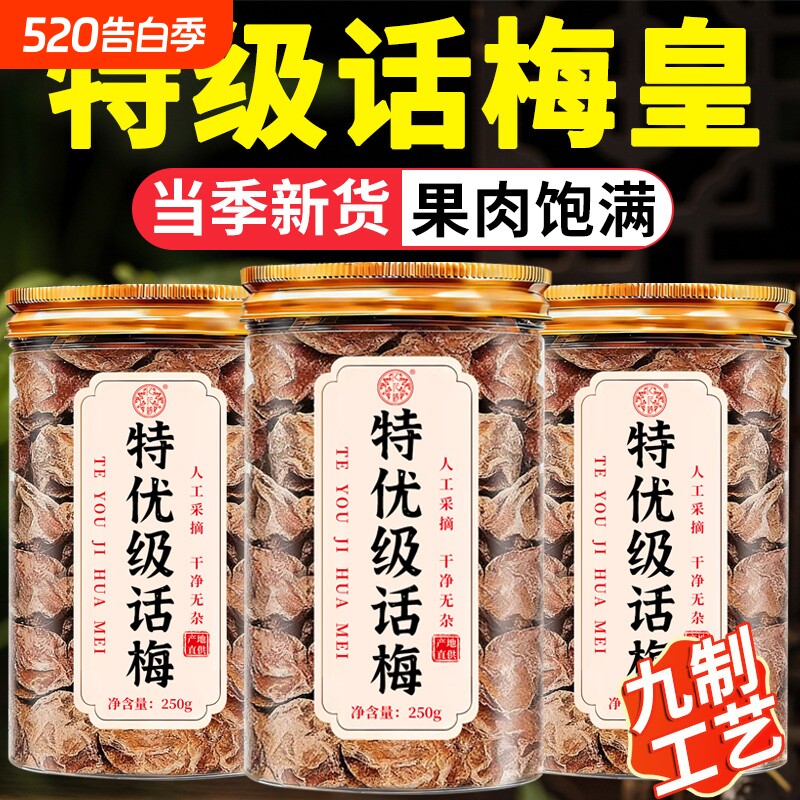 特级话梅九制孕妇零食干营养小吃梅子泡水酸咸孕吐孕期广东话梅皇