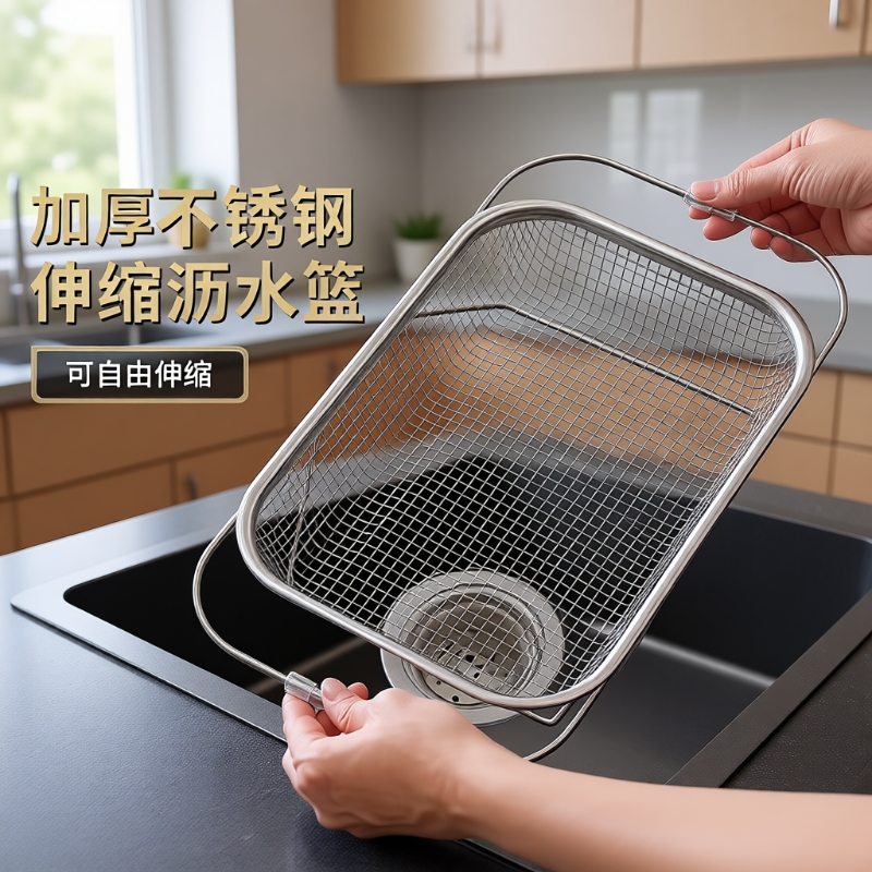 不锈钢沥水篮洗菜架|万人加购