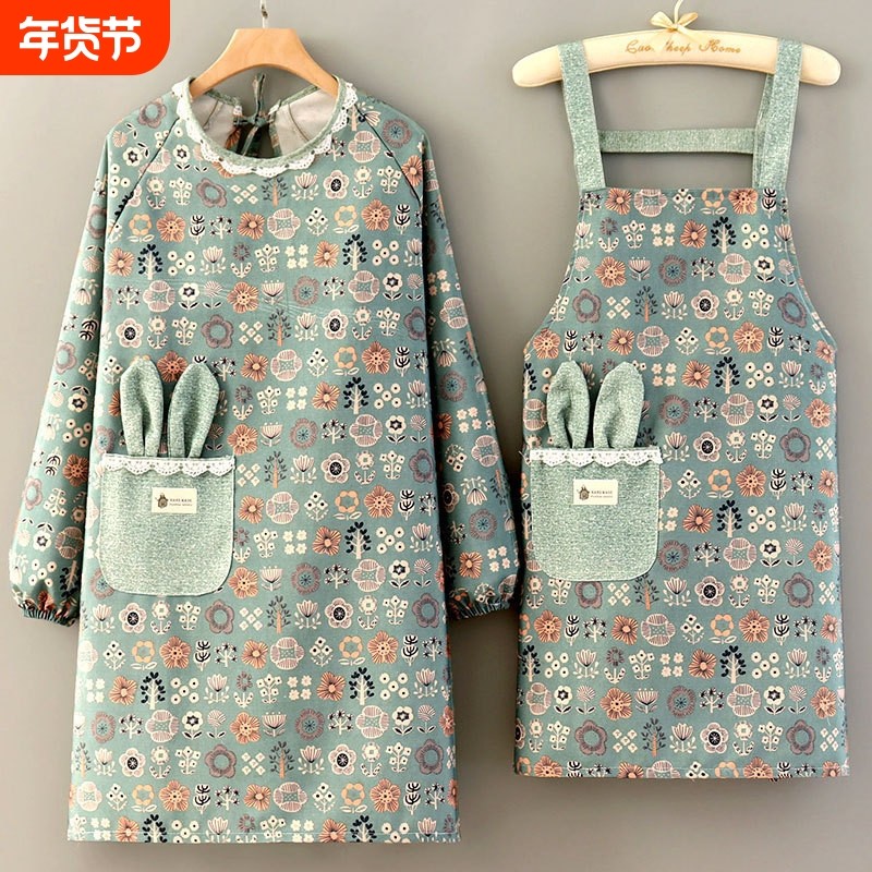 长袖加厚围裙新款防水防油厨房家用罩衣女耐磨工作服大人上班围腰,家庭/个人清洁工具,围裙,淘宝优惠券,粉丝福利购,淘宝优惠卷