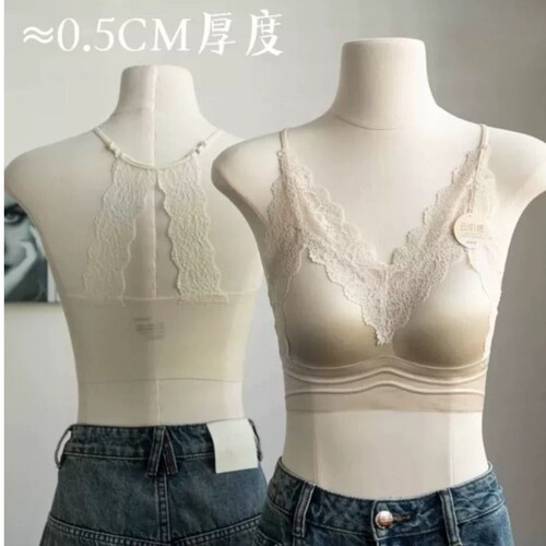法式蕾丝美背缎面内衣女