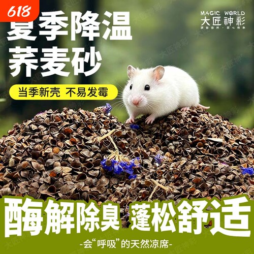 荞麦砂仓鼠垫料金丝熊尿砂生物酶除臭核桃砂夏天降温用品浴沙尿沙