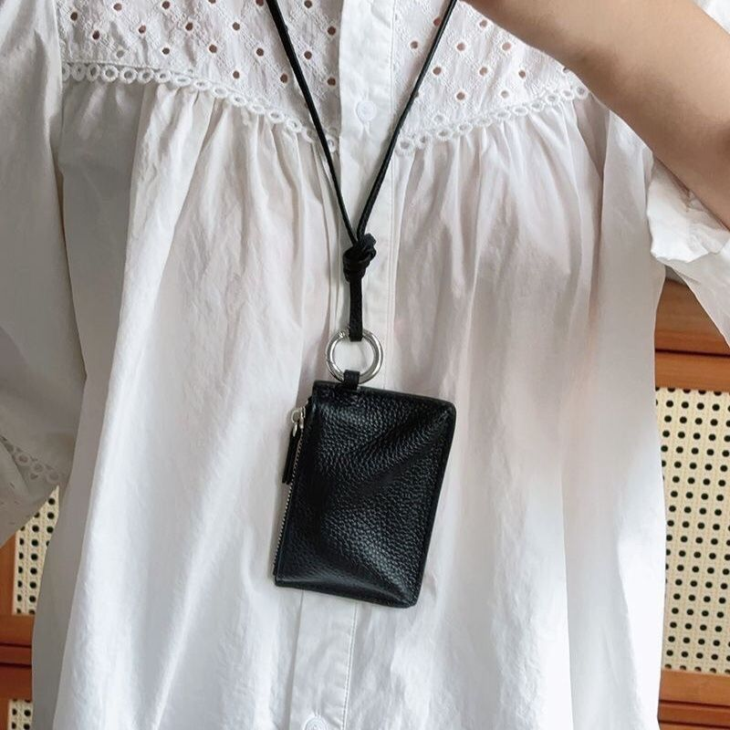 2026年新款挂脖零钱包小巧收纳挂绳证件卡包带钥匙圈迷你钥匙包女