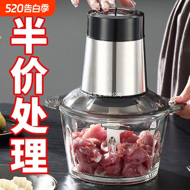 绞肉机碎肉机家用电动多功能蒜泥神器小型碎肉器玻璃绞馅机料理机