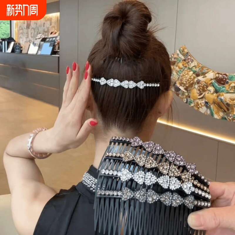 新款网红发饰女发梳插梳刘海梳碎发梳发夹倒插梳发卡碎发整理发夹
