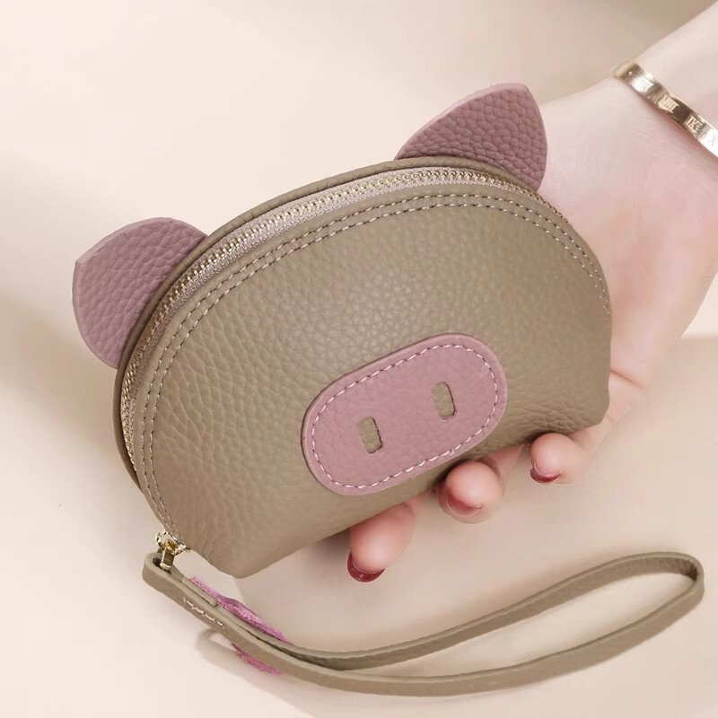 小猪卡包钥匙包二合一2025小众小钱包可爱轻便零钱包软皮银币包女