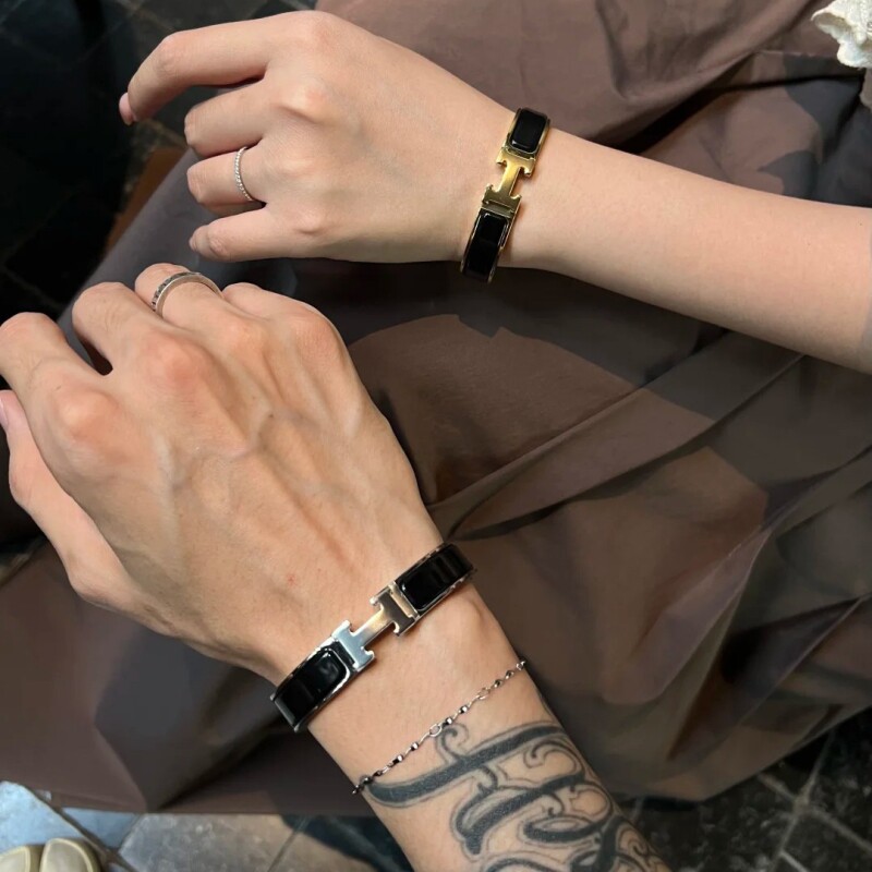 H珐琅手镯送女生闺蜜生日礼物送女朋友礼物不掉色情侣手环饰品18k