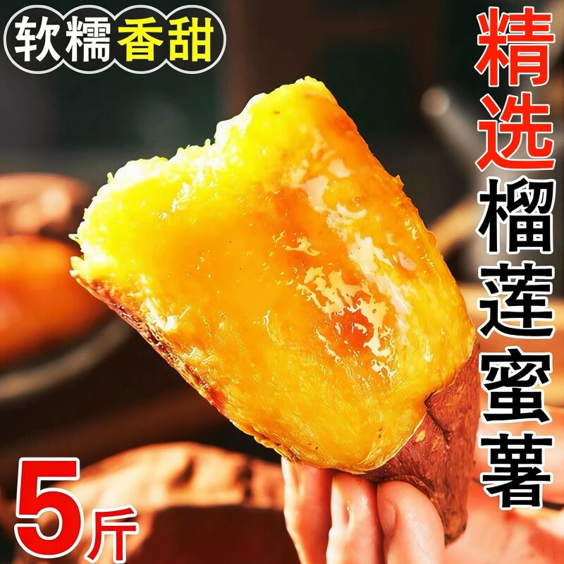 正宗沙地榴莲蜜薯果肉细腻绵密无筋无丝蒸烤炖煮多种吃法家常粗粮
