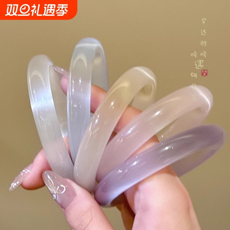 仙女镯白月光猫眼手镯女古风高级感一步一响气质清冷感国风女镯