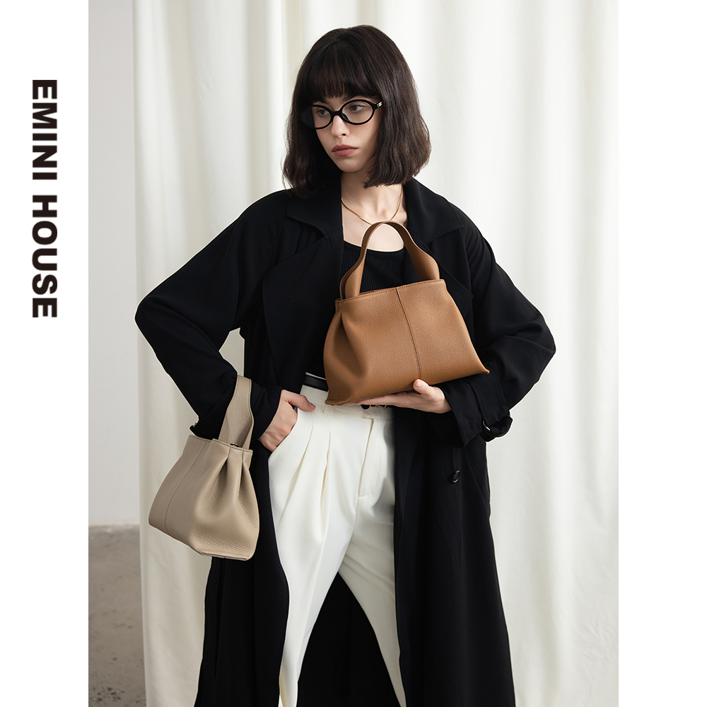 EMINI HOUSE/伊米妮女包时尚潮流头层牛皮手提云朵包通勤斜挎包