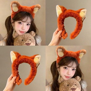狐尼克毛绒发箍女疯狂动物朱迪尼克头箍洗脸发卡游乐园拍照头饰品