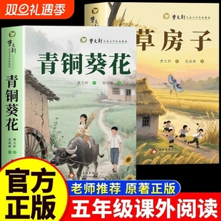 启蒙小说名著完整版 画像小学生课外阅读文学书籍少年心灵 8册草房子青铜葵花天花板里 全套8册曹文轩原著儿童文学作品精选正版