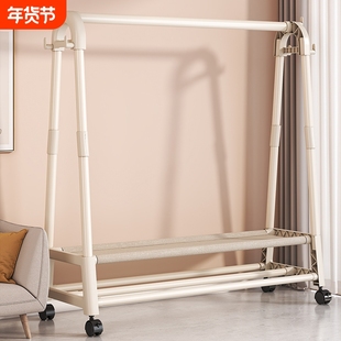 简易衣架卧室落地家用加粗挂衣架阳台可移动晾衣架室内新款衣帽架