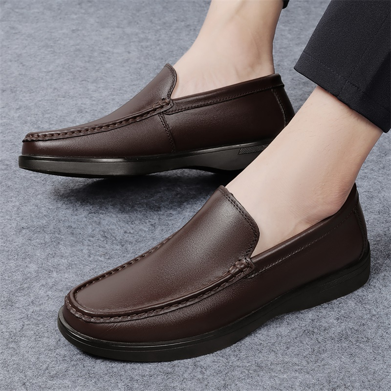 一脚蹬真皮新款百搭英伦软皮软底牛皮商务休闲皮鞋透气鞋子豆豆