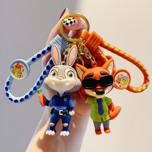 疯狂动物城兔子警官朱迪狐狸尼克钥匙扣情侣钥匙链车钥匙书包挂件