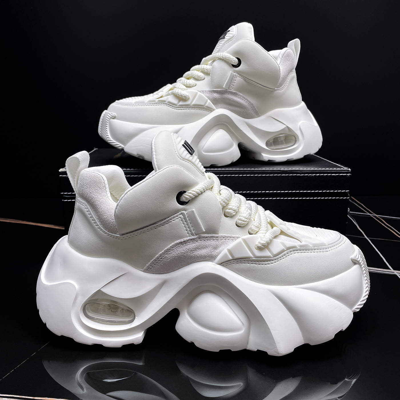 厚底鞋子秋季新款特大码男鞋454647码48百搭老爹鞋运动休闲鞋