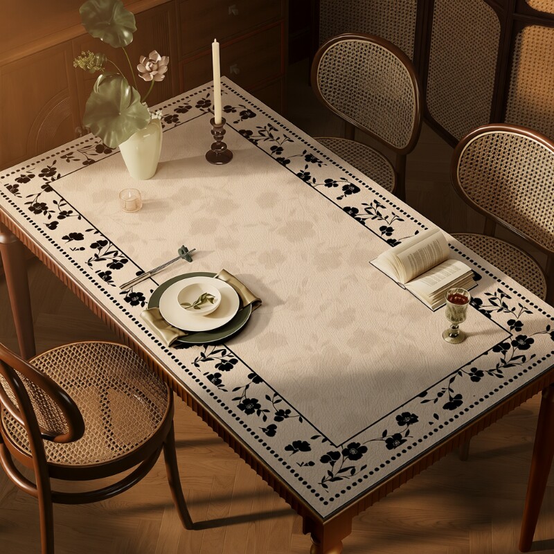 中古风餐桌垫轻奢高级感茶几桌布免洗防水防油防烫保护垫新款美式