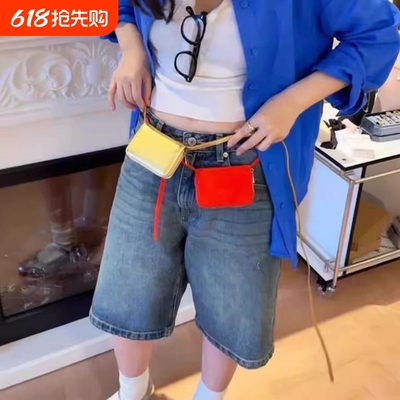 韩国小方挂包fott新款onuk同款时髦搭配小卡包腰包斜挎包银色红色