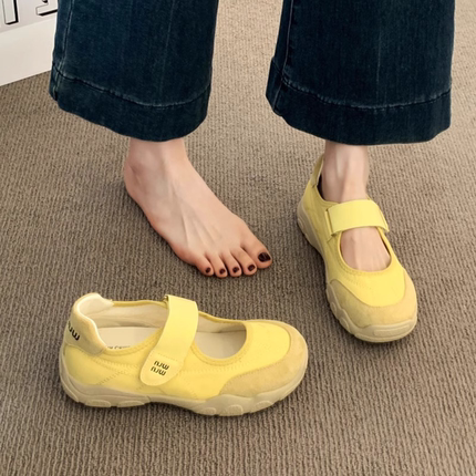 法式配裙子女鞋子2025新款夏季魔术贴玛丽珍厚底绝美不累脚小单鞋
