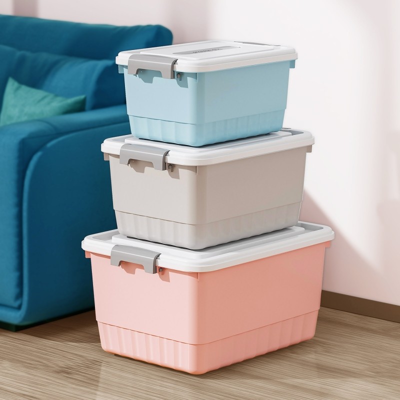 收纳箱带盖家用塑料玩具整理箱衣柜收纳盒周转箱提手储物箱零食箱,收纳整理,收纳箱,淘宝优惠券,粉丝福利购,淘宝优惠卷