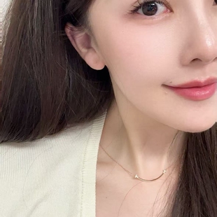 高定无压力顶级品质点钻微笑项链镶钻绳结项链女交叉蝴蝶结925银
