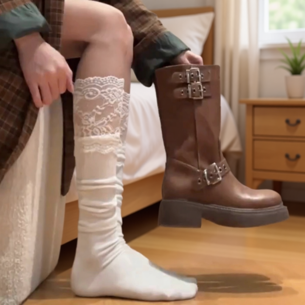 白色显瘦长筒袜|超2.3万次加购