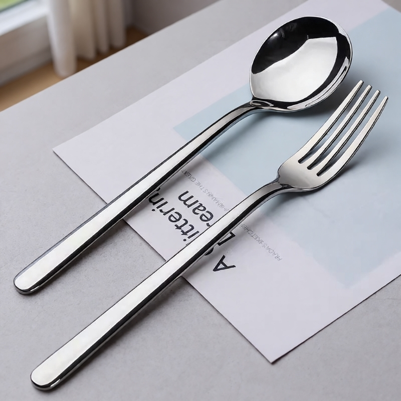 不锈钢长柄勺子叉子套装中号