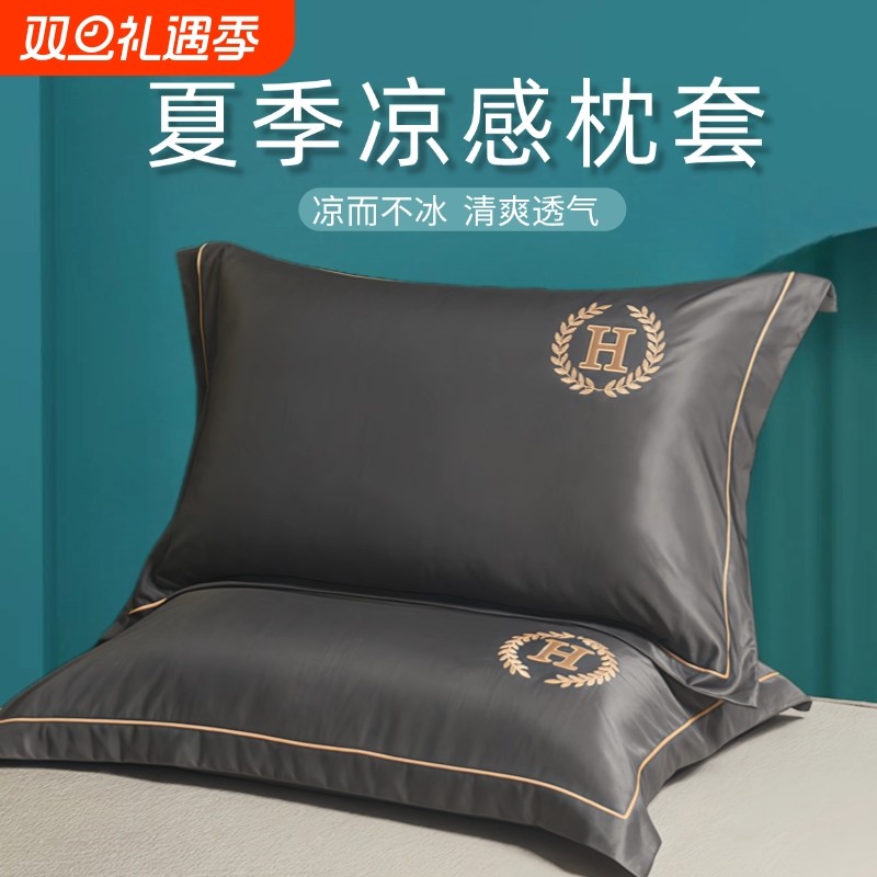 夏季水洗一对装丝枕套单人48x74凉感2024新款内胆夏套一只装