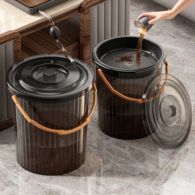 茶水桶废水桶干湿分离茶台专用垃圾桶茶水小茶桶茶渣桶高级大容量