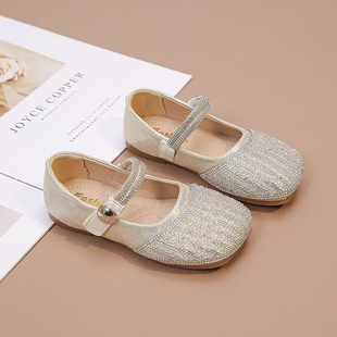 女童公主鞋夏季水晶鞋儿童鞋子2025新款漂亮礼服皮鞋女宝软底单鞋