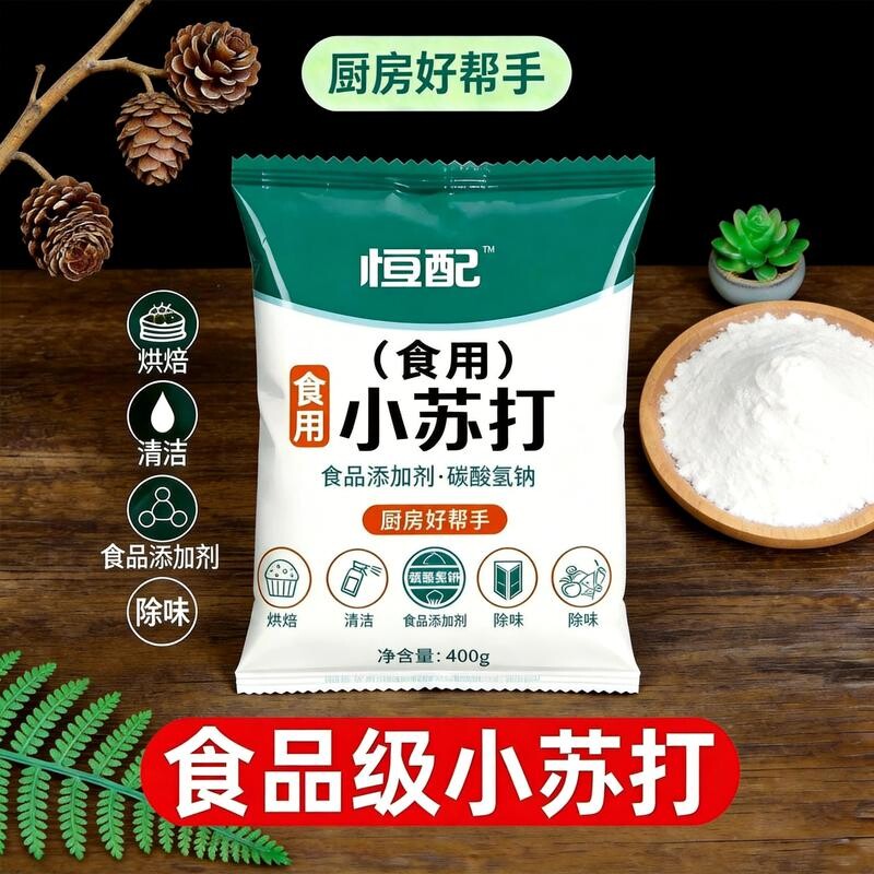 400g食用小苏打家用小苏打粉食品级多功能小苏打烘焙刷牙厨房清洁