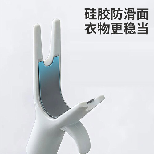 硅胶防滑不锈钢衣叉自由伸缩加长