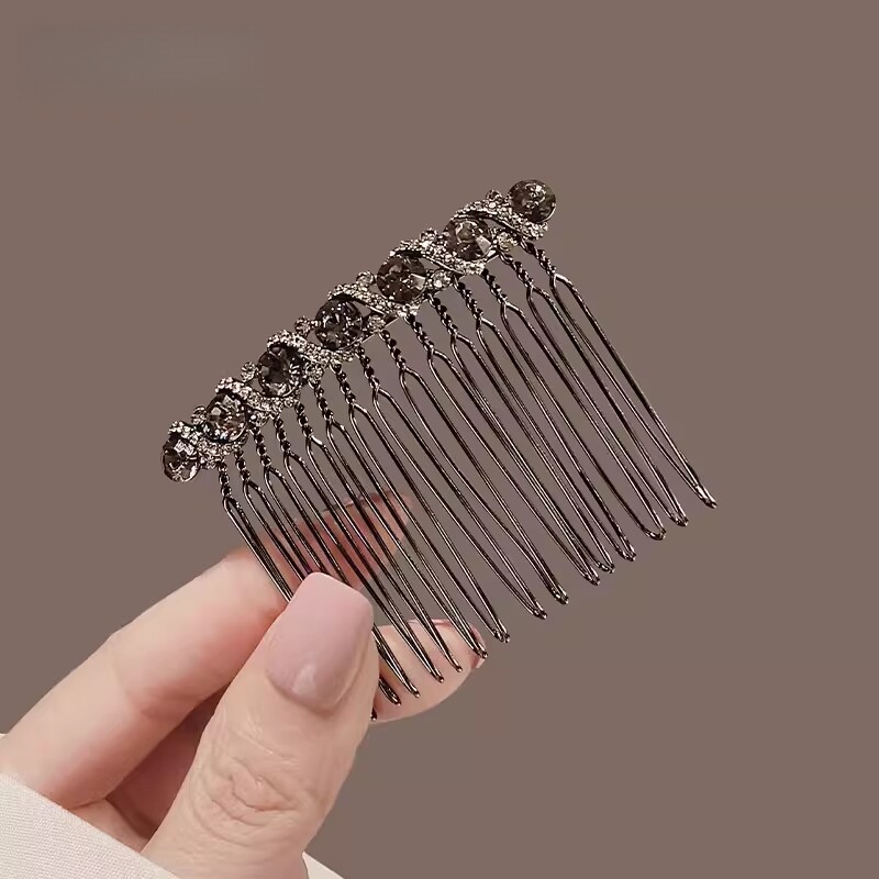 水钻倒插梳无痕发卡刘海夹高端盘发神器简约发夹女后脑勺卡子头饰