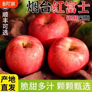 包邮 正宗山东烟台红富士苹果新鲜水果应当季 整箱栖霞年货礼盒脆甜