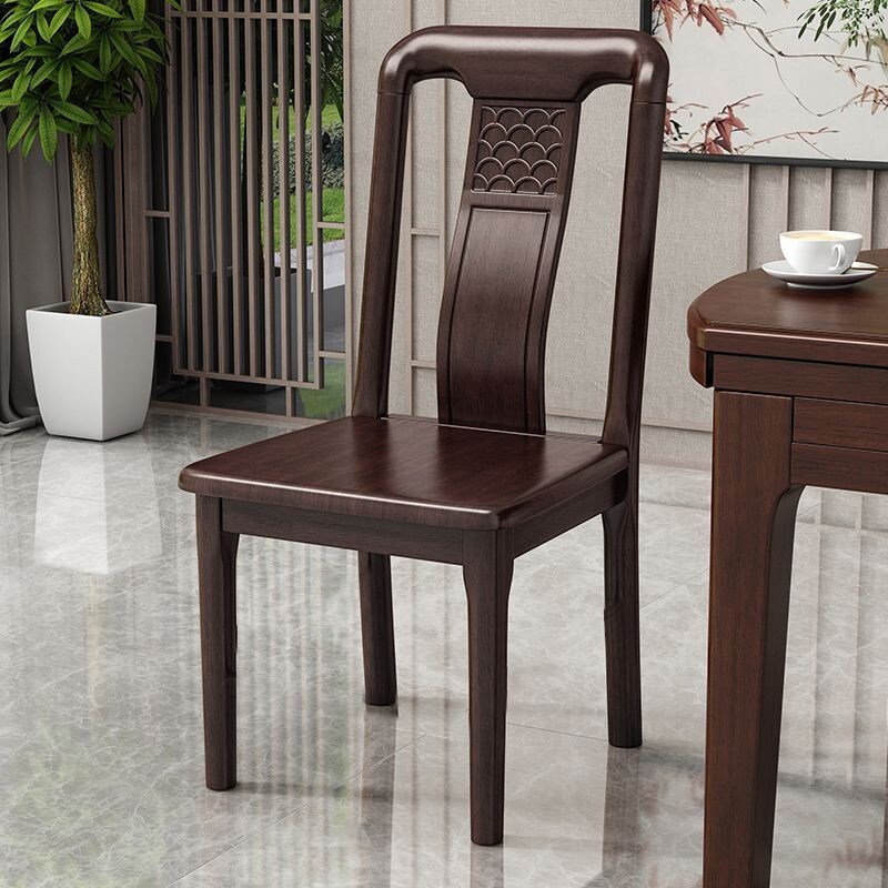 新中式实木餐椅家用靠背椅子轻奢高级感酒店餐厅饭店吃饭餐桌椅子