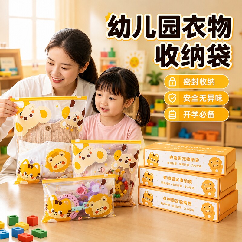 幼儿园衣物收纳袋宝宝入园衣服儿童入学用品旅行防尘分装脏衣袋子